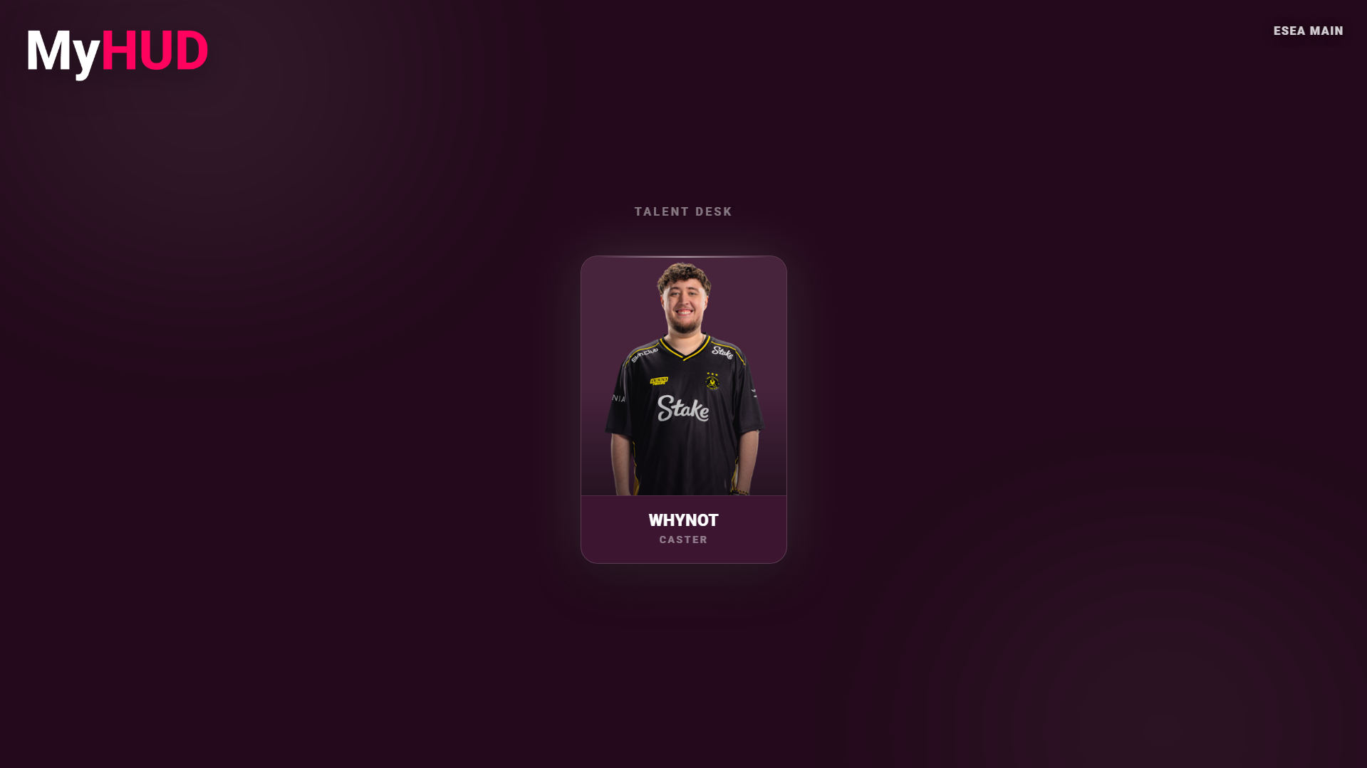 MyHUD Talents scene showing caster and observer line-up cards